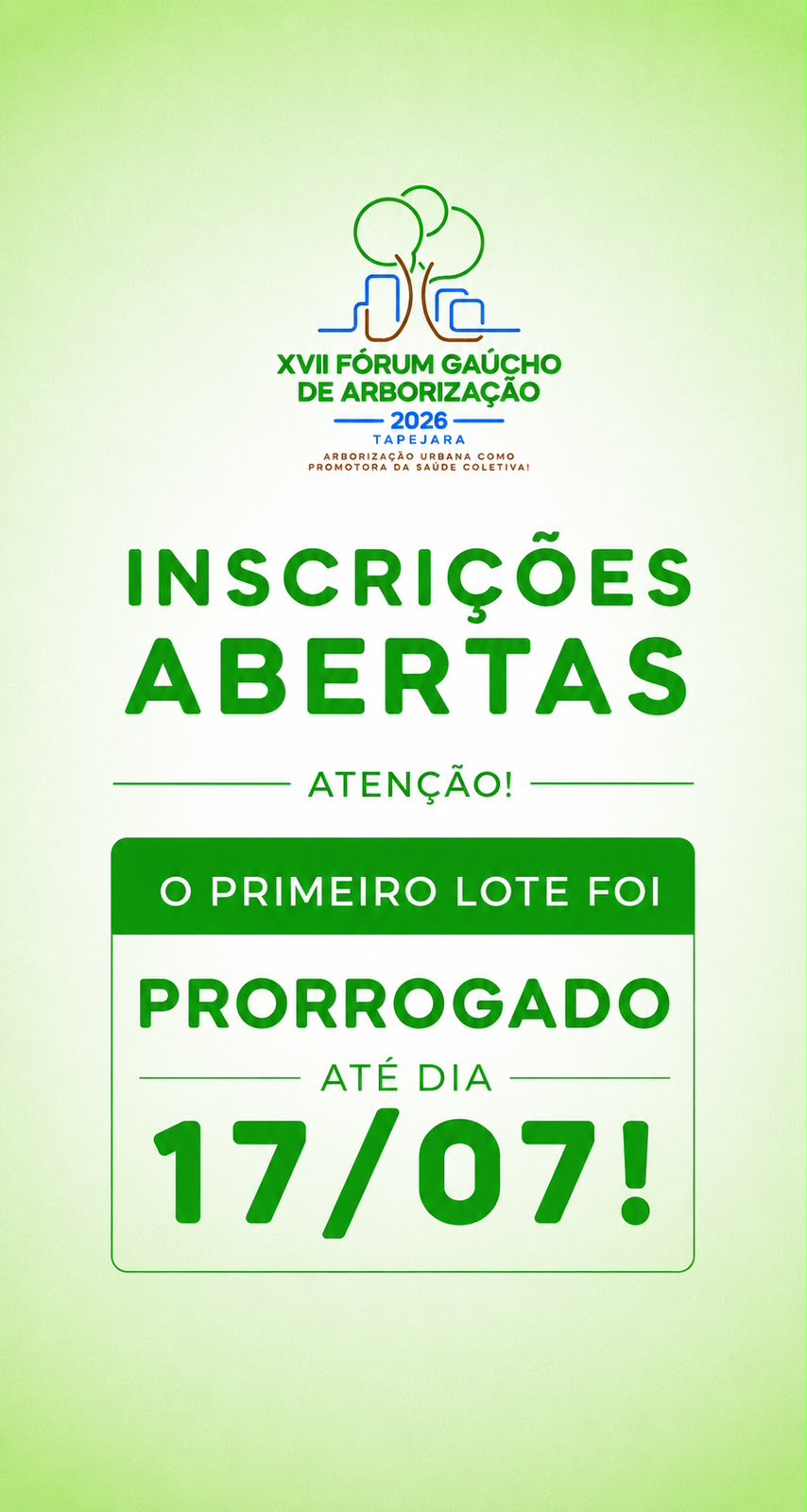 As inscrições para o XVII Fórum Gaúcho de Arborização já estão abertas!